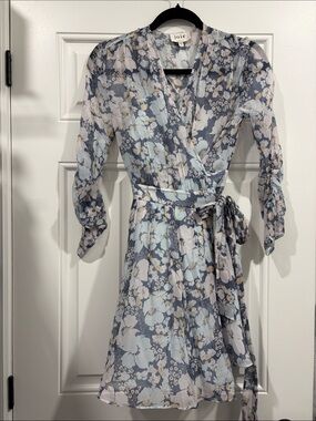 Joie Blue Floral Wrap Dress